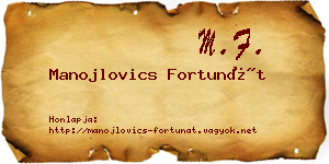 Manojlovics Fortunát névjegykártya